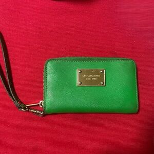 Michael Kors Emerald Green Wristlet